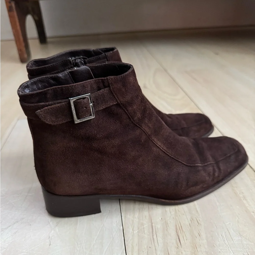 Bally Brown Suede Boots Made In Italy